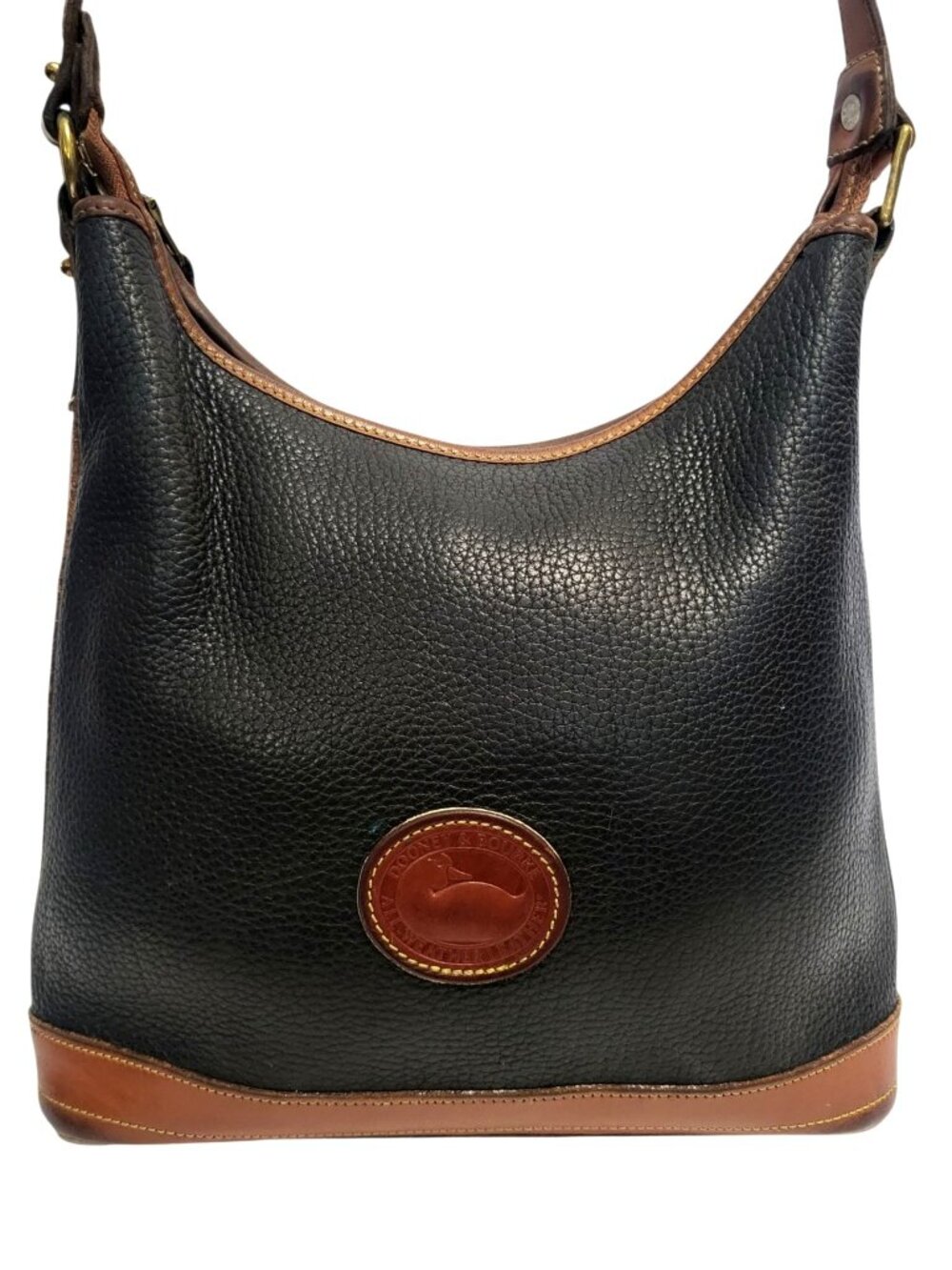 Vintage Dooney & Bourke AWL Hobo Shoulder Bag Black Pebbled Leather - Picture 17 of 17